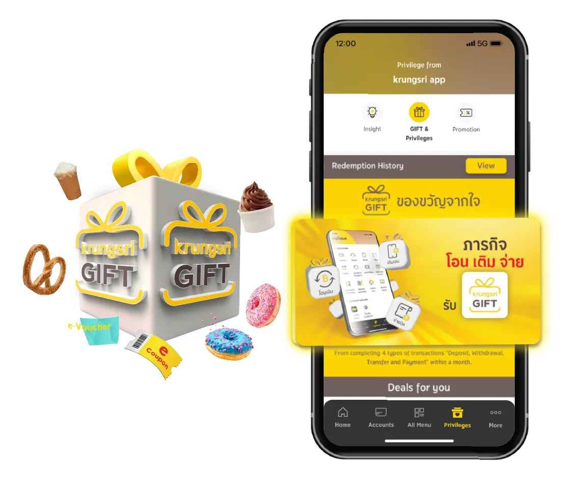 Earn rewards from your transactions with Krungsri GIFT