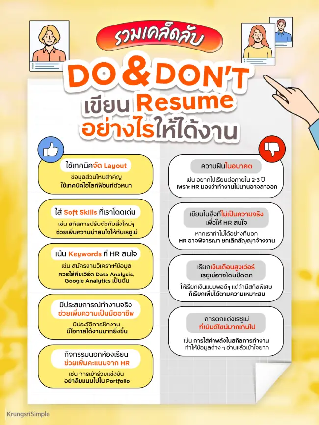 do & don’t วิธีเขียน resume อย่างไรให้ได้งาน