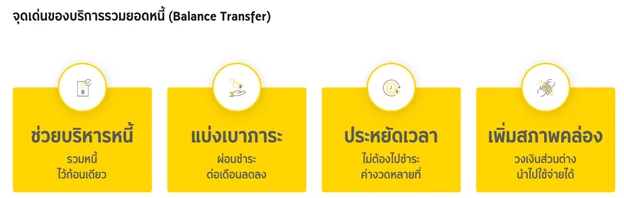 จุดเด่นของบริการรวมยอดหนี้