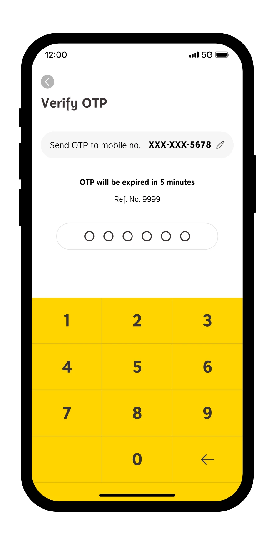Enter the OTP received via SMS