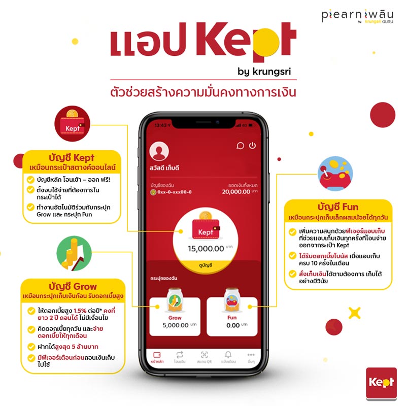 แอป Kept ตัวช่วยสร้างความมั่นคงทางการเงิน