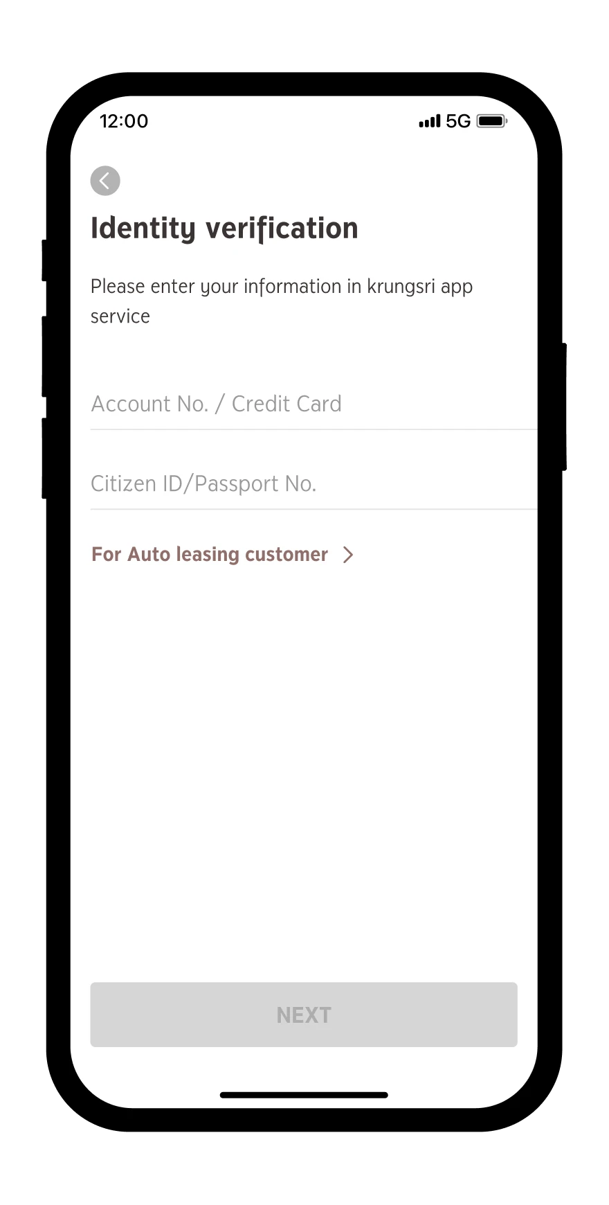 Fill in your information to verify your identity