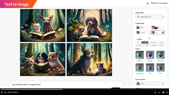 Generative AI จากซอฟต์แวร์ Adobe Firefly