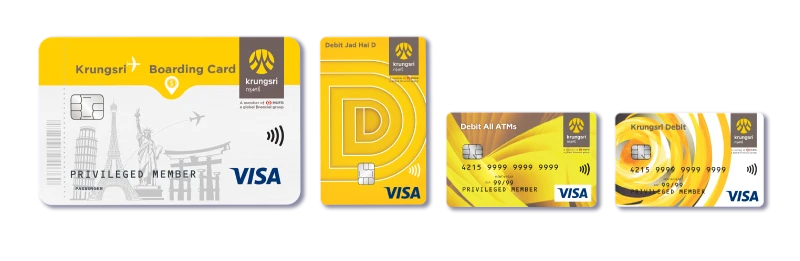 Krungsri Boarding Card, Krungsri Debit Jad Hai D, Debit All ATMs, Krungsri Debit